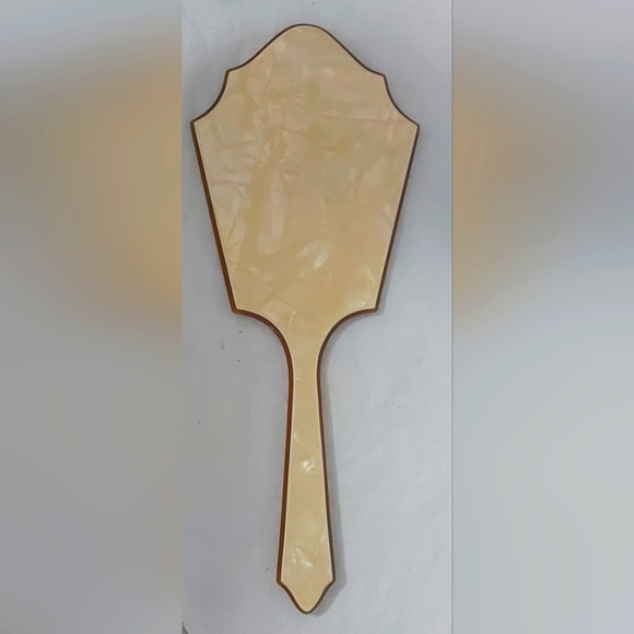 Vintage 1930's Pearl Tone Celluloid Vanity Hand Mirror - Picture 4 of 9